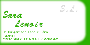 sara lenoir business card